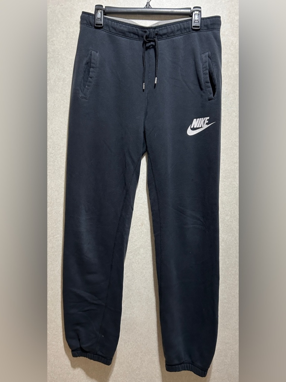 Nike Black Jogger Sweatpants with White Swoosh
